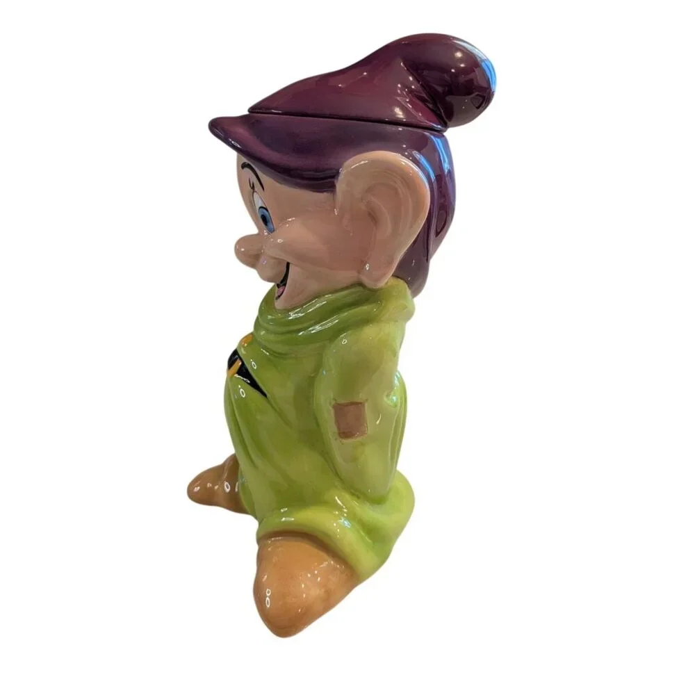 Vintage Disney Dopey Ceramic Cookie Jar by Treasure Craft Snow White Seven Dwarf - Picture 3 of 16